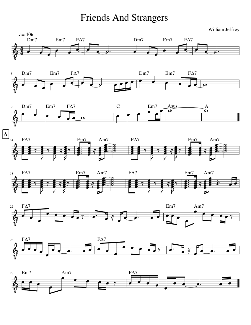 Friends And Strangers Sheet music for Guitar (Solo)