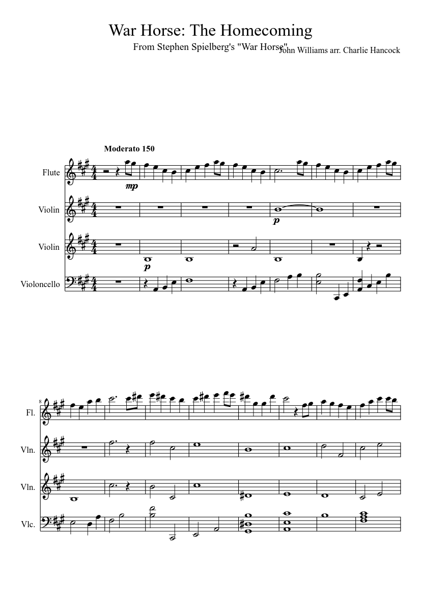 War Horse: The Homecoming (WIP) Sheet music for Flute, Violin (Mixed Trio)  | Musescore.com