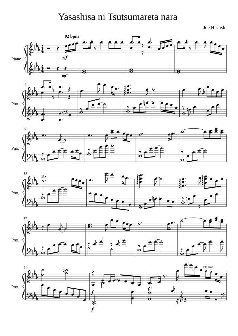 Yasashisa ni Tsutsumareta nara - Yumi Matsutoya Sheet Music for