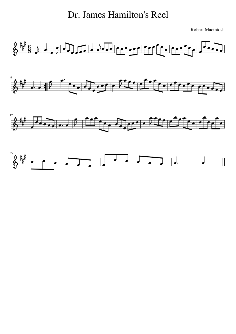 Dr. James Hamilton's Reel