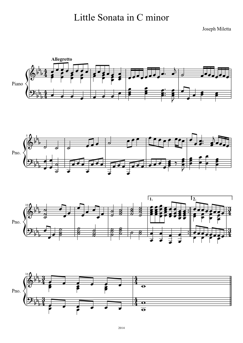 Little Sonata in C minor Sheet music for Piano (Solo) | Musescore.com