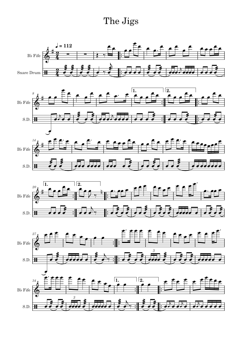 Jig Notes The Jigs Sheet music for Flute piccolo, Trumpet other (Mixed Duet ...