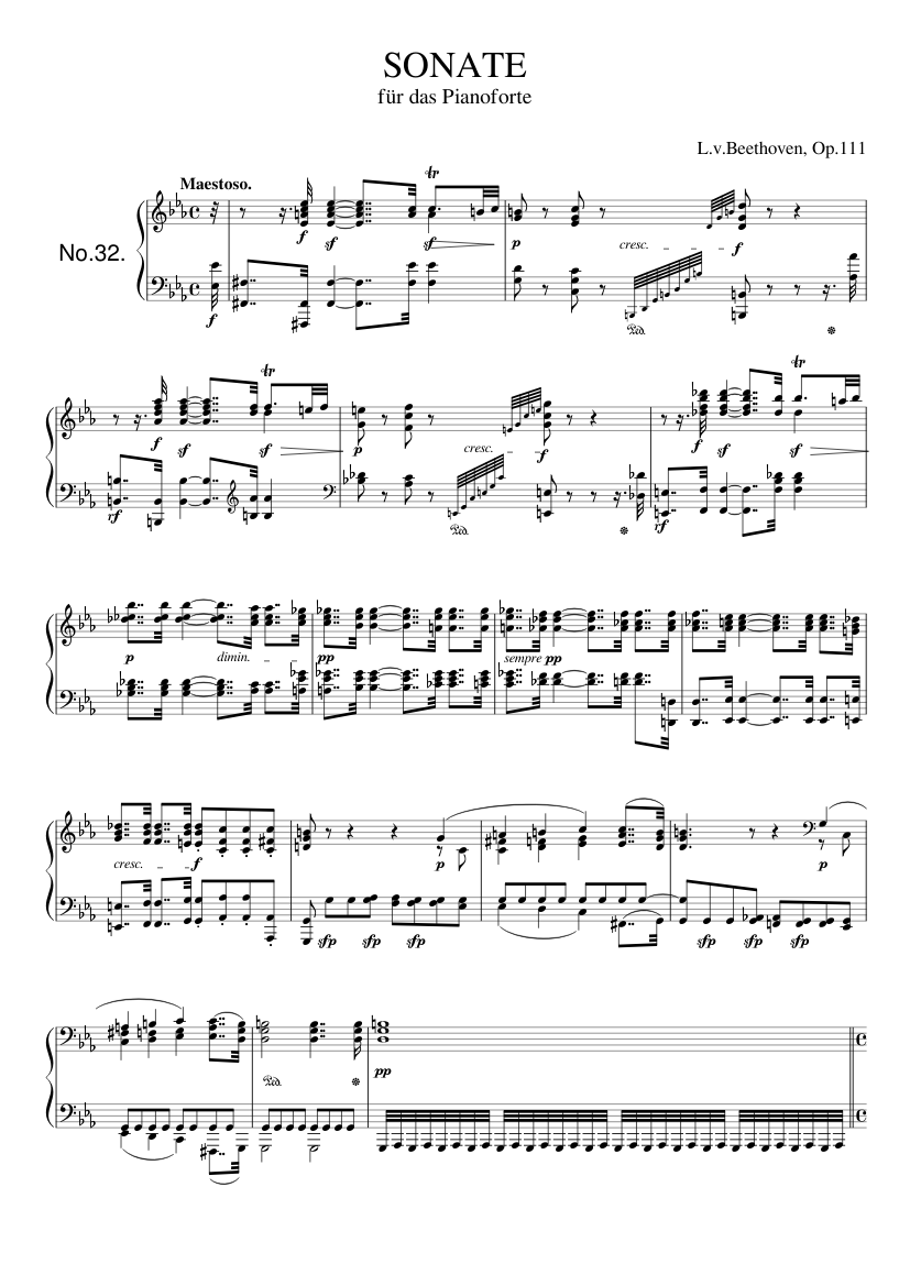 Piano Sonata No.32 (L.v.Beethoven Op.111) Sheet music for Piano (Solo) |  Musescore.com