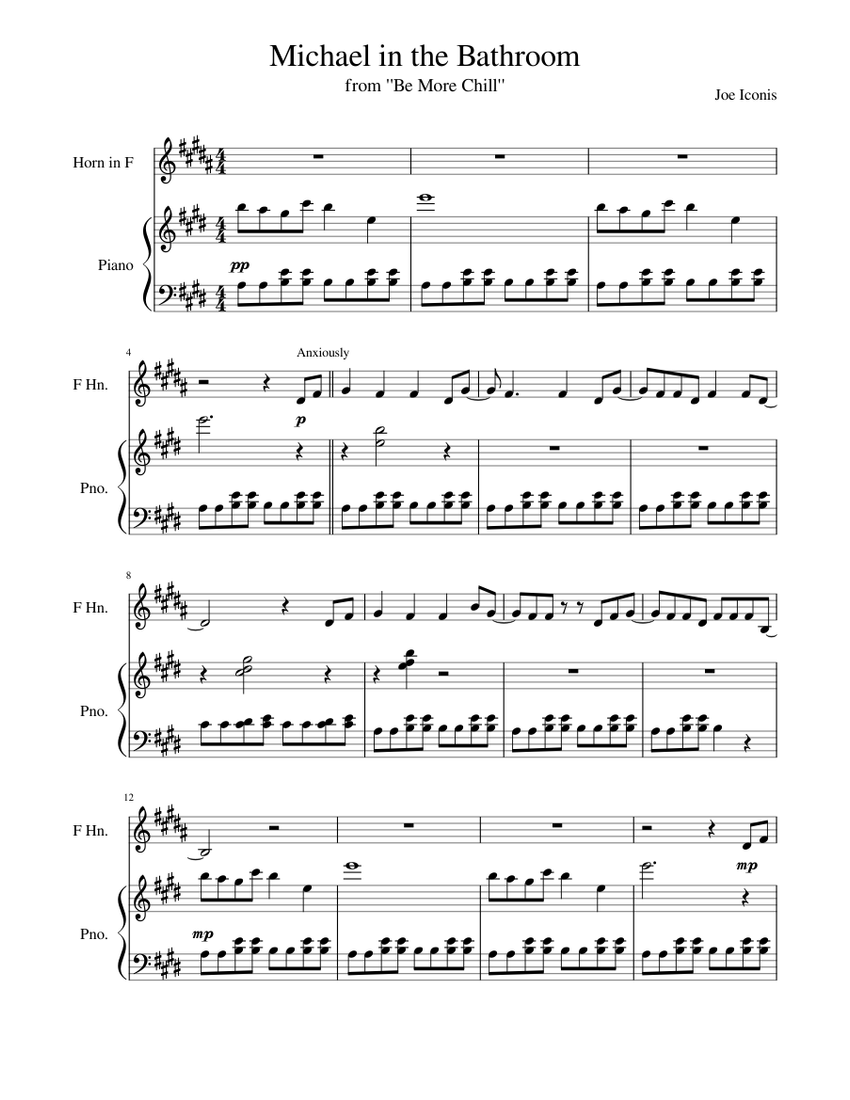 Michael in the Bathroom Sheet music for Piano, French horn (Solo