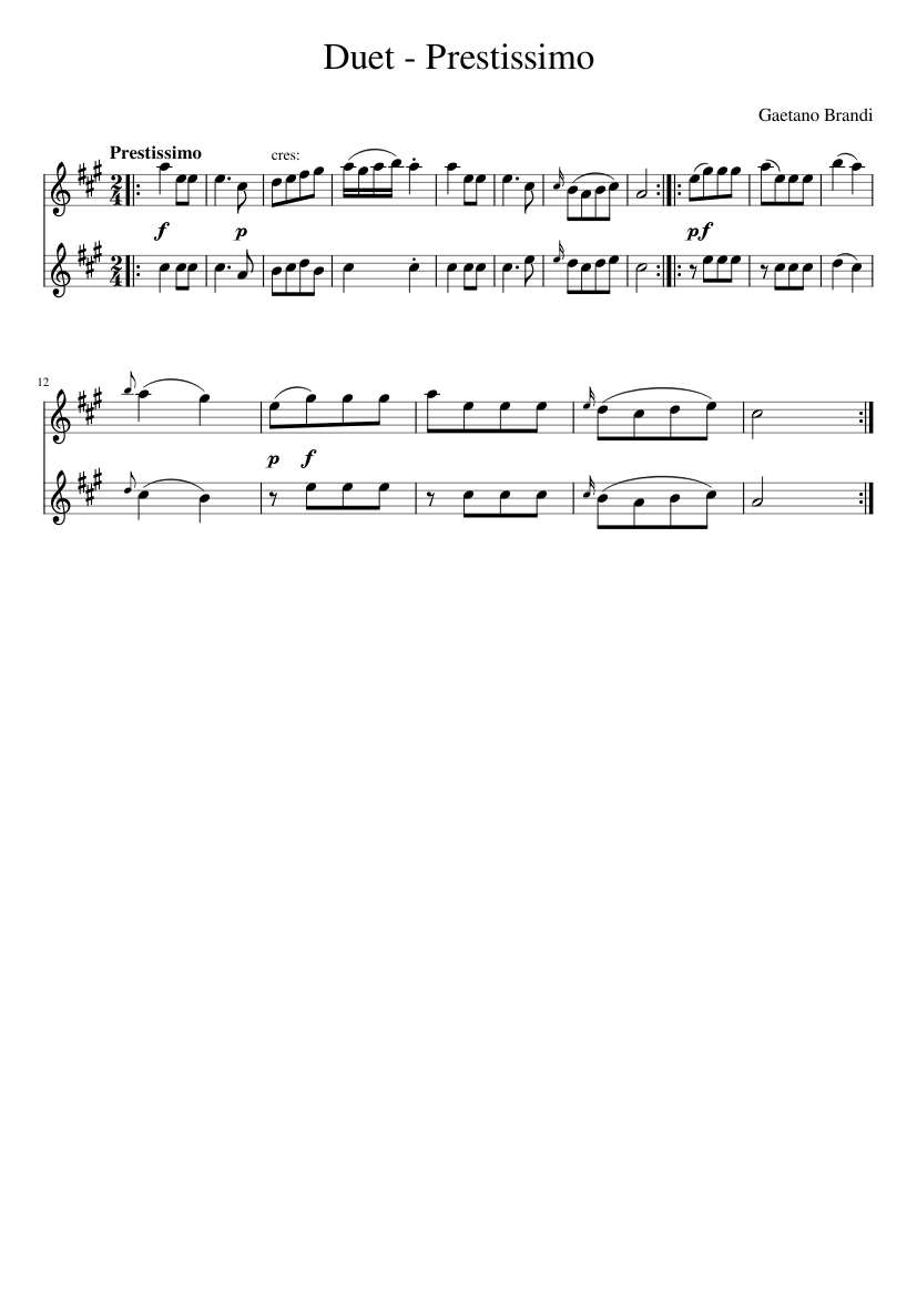 Duet - Prestissimo