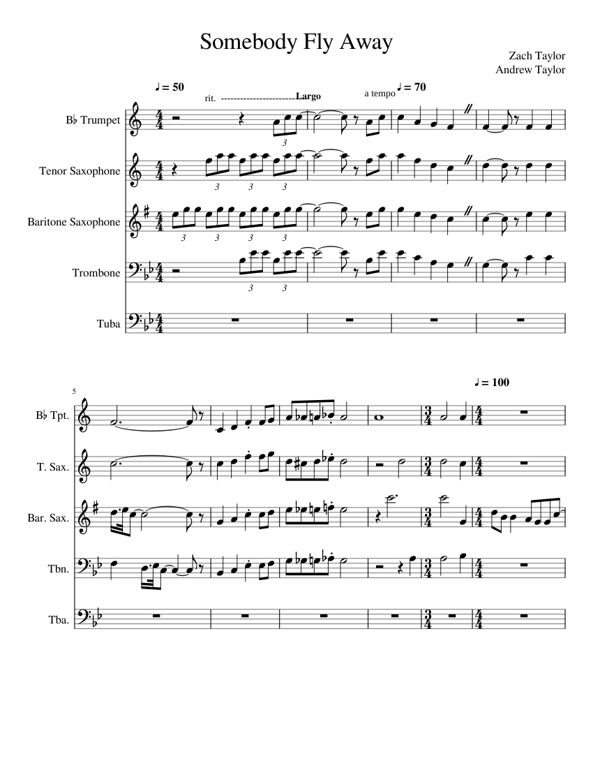 All Star/I'll Fly Away Sheet music for Trombone, Tuba, Saxophone tenor