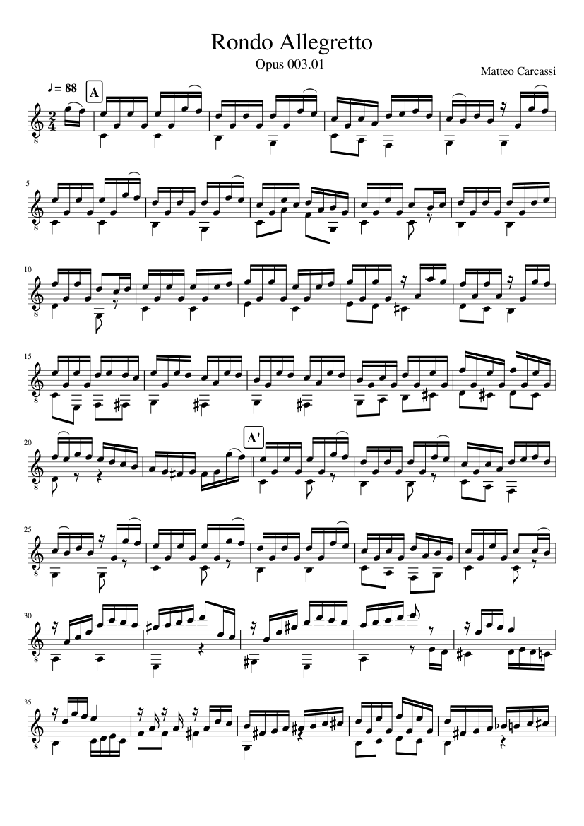 Matteo Carcassi - Opus 3.01 - Rondo Allegretto