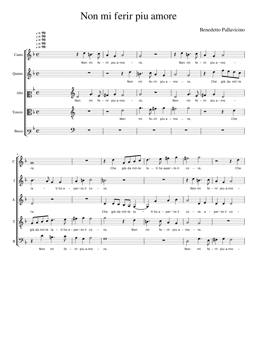 Non mi ferir piu amore