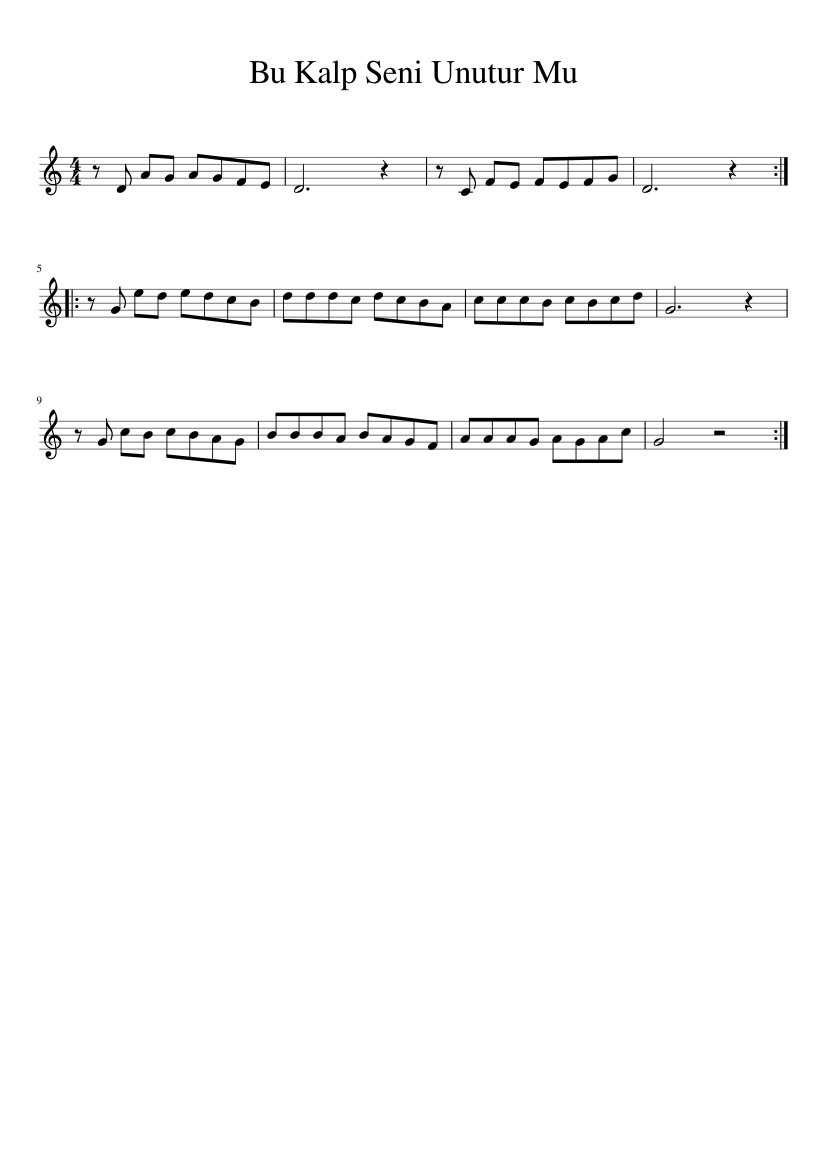 Bu Kalp Seni Unutur Mu Sheet music for Violin (Solo) | Musescore.com