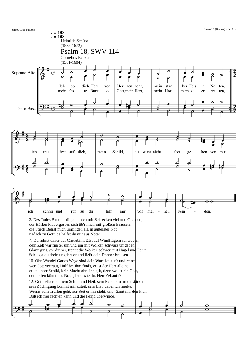 Ch lieb dich Herr von Herzen sehr SWV 114