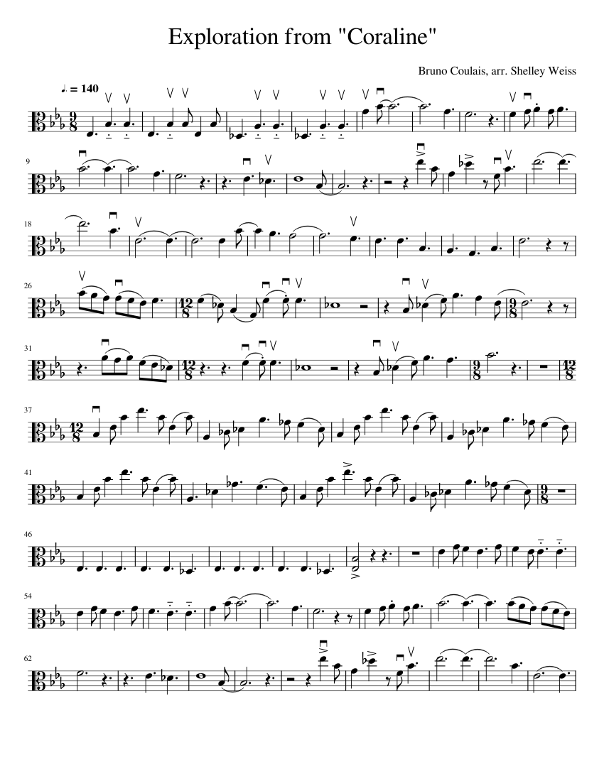 Exploration_Coraline_Viola_Solo Sheet music for Viola (Solo