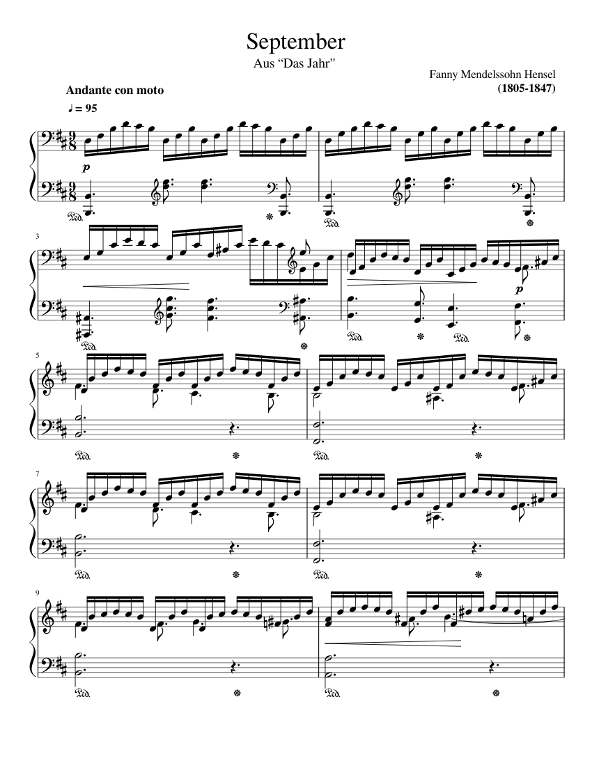 September At The River Fanny Mendelssohn Das Jahr Sheet Music For Piano Solo Musescore Com Do not hesitate to contact us if you are looking for a specific sheet music to download. the river fanny mendelssohn