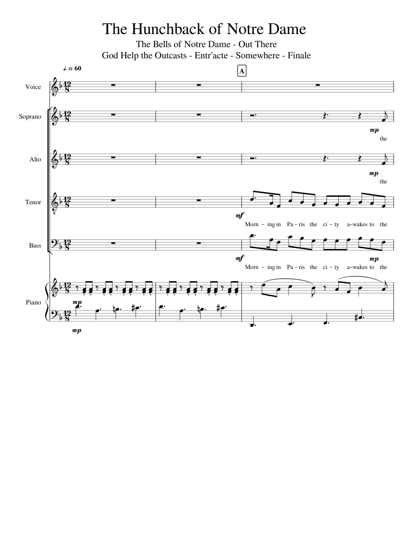 The Hunchback of Notre Dame full score Sheet music for Piano, Soprano,  Alto, Tenor & more instruments (Piano Sextet) | Musescore.com