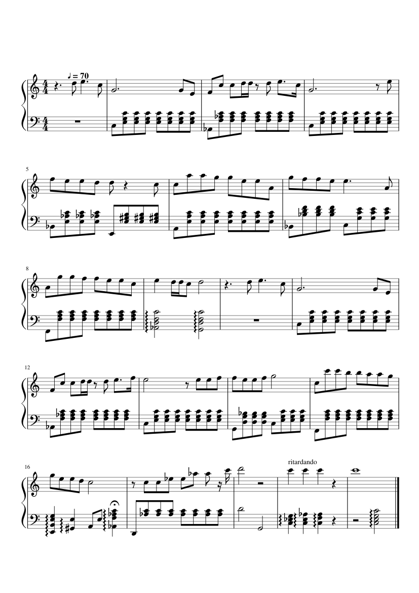 Coco - Remember me (Lullaby) Piano Cover Sheet Music for Piano
