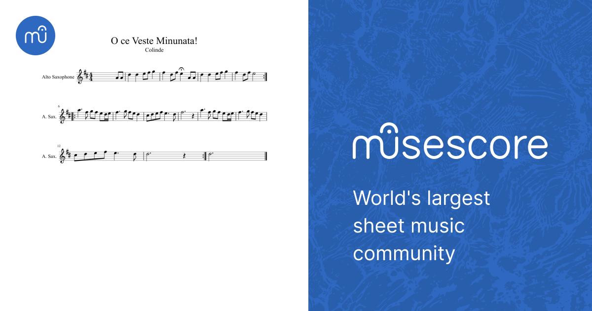 O ce veste minunata Sheet music for Saxophone alto (Solo) | Musescore.com