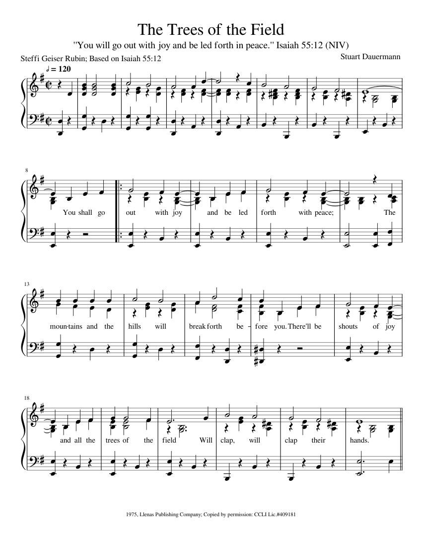 The Trees of the Field Sheet music for Piano (Solo)