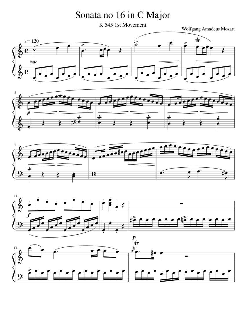 Piano Sonata No.16 in C major K.545