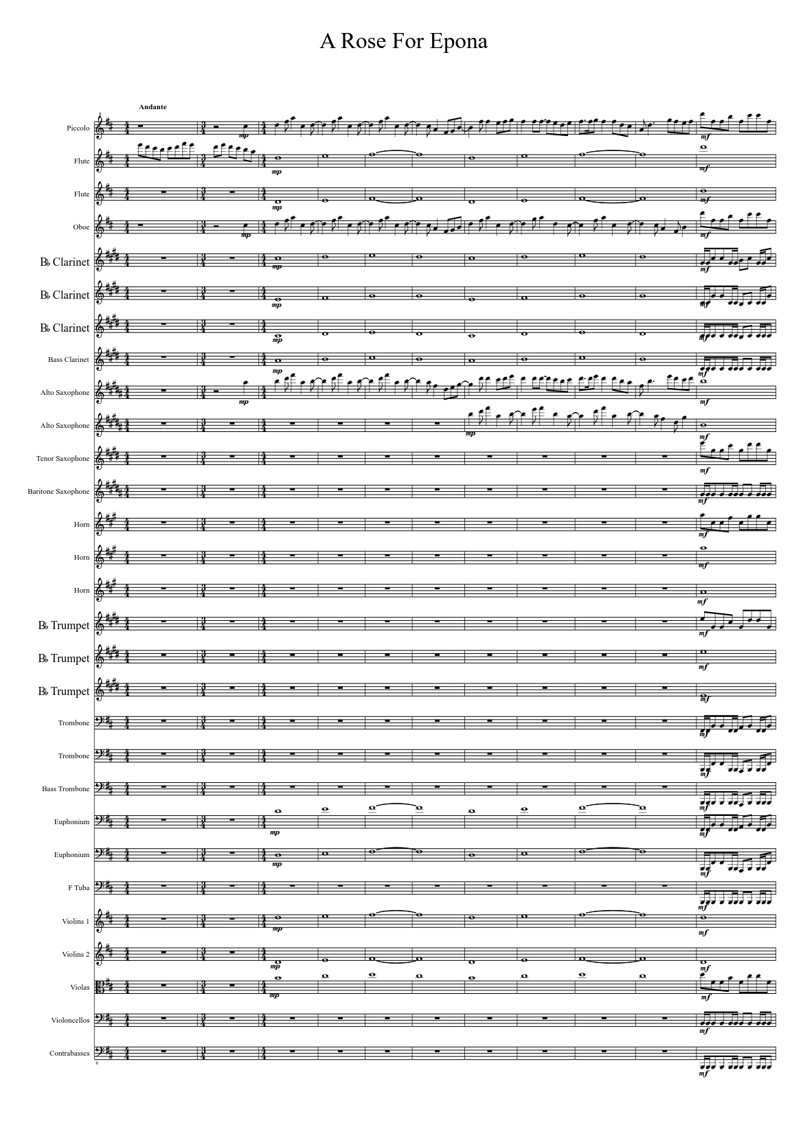 A Rose For Epona - Eluveitie Sheet music for Trombone, Flute, Oboe, Trumpet  & more instruments (Mixed Ensemble) | Musescore.com