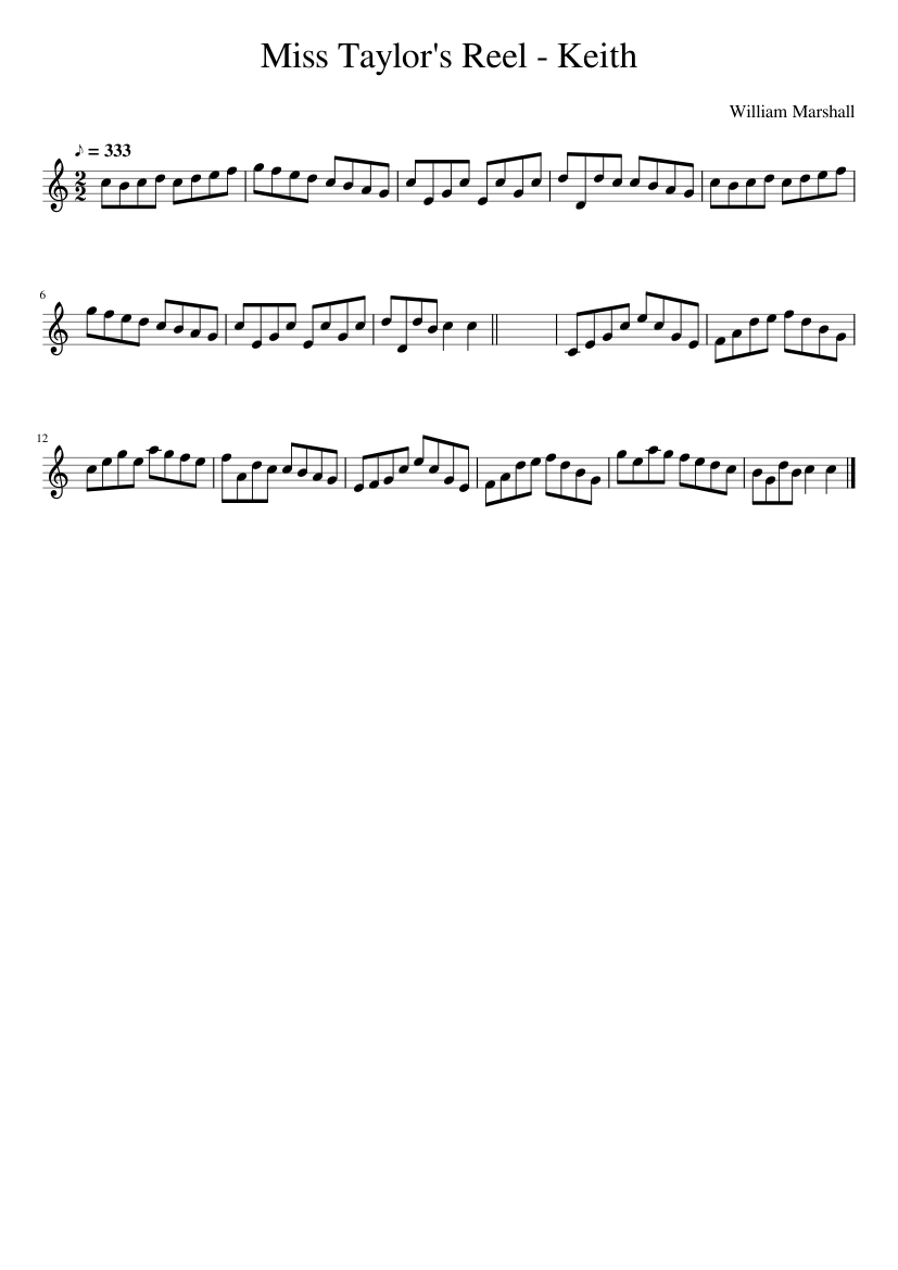 Miss Taylor's Reel - Keith