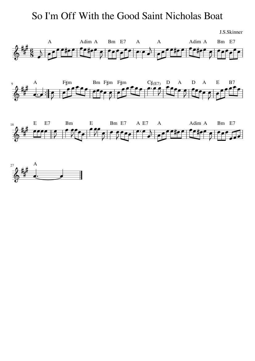 So I'm Off With the Good Saint Nicholas Boat