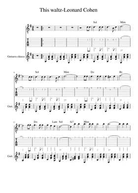 Free Take This Waltz by Leonard Cohen sheet music | Download PDF or print  on Musescore.com