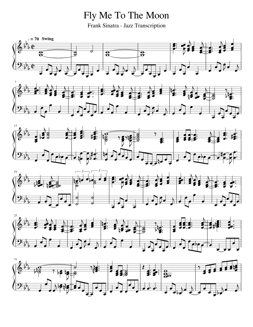 Fly Me To The Moon - Jazz Arrangement Sheet music for Piano (Solo) |  Musescore.com