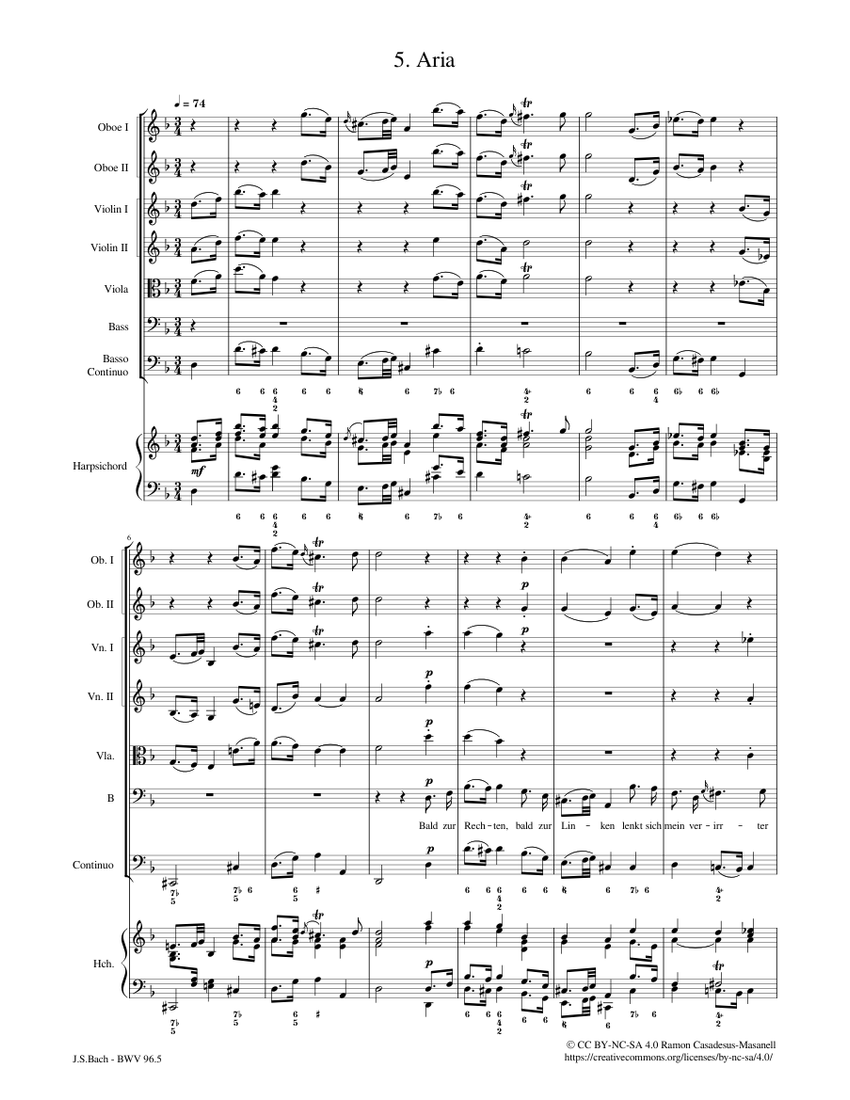 Herr Christ, der einge Gottessohn, BWV 96 / Mvt. 5 Johann Sebastian