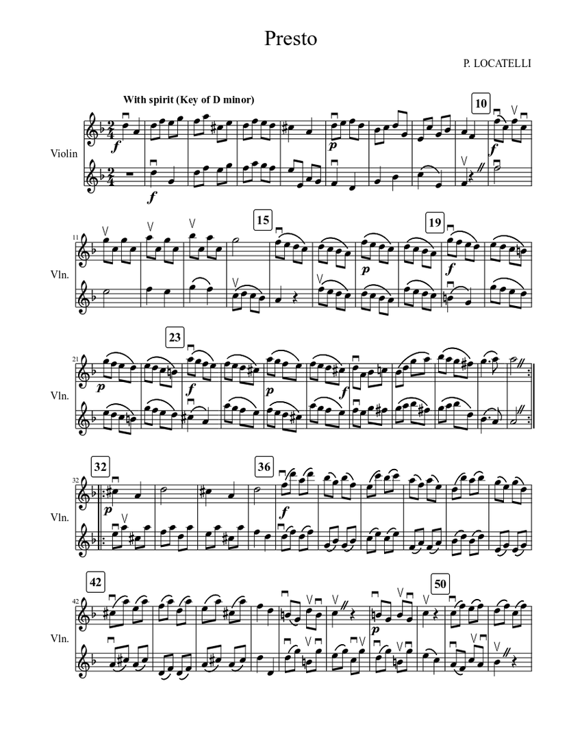 Presto Sheet music for Violin (Solo)