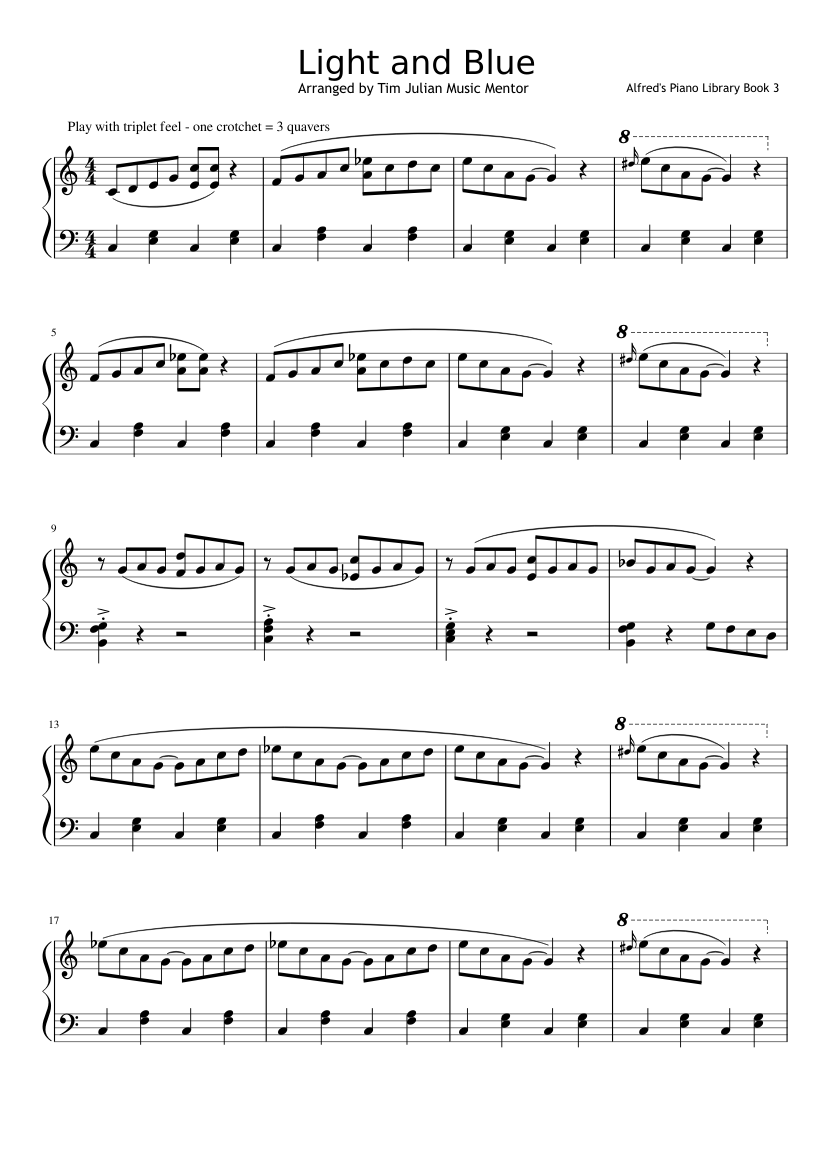 Light and Blue Sheet music for Piano (Solo) | Musescore.com