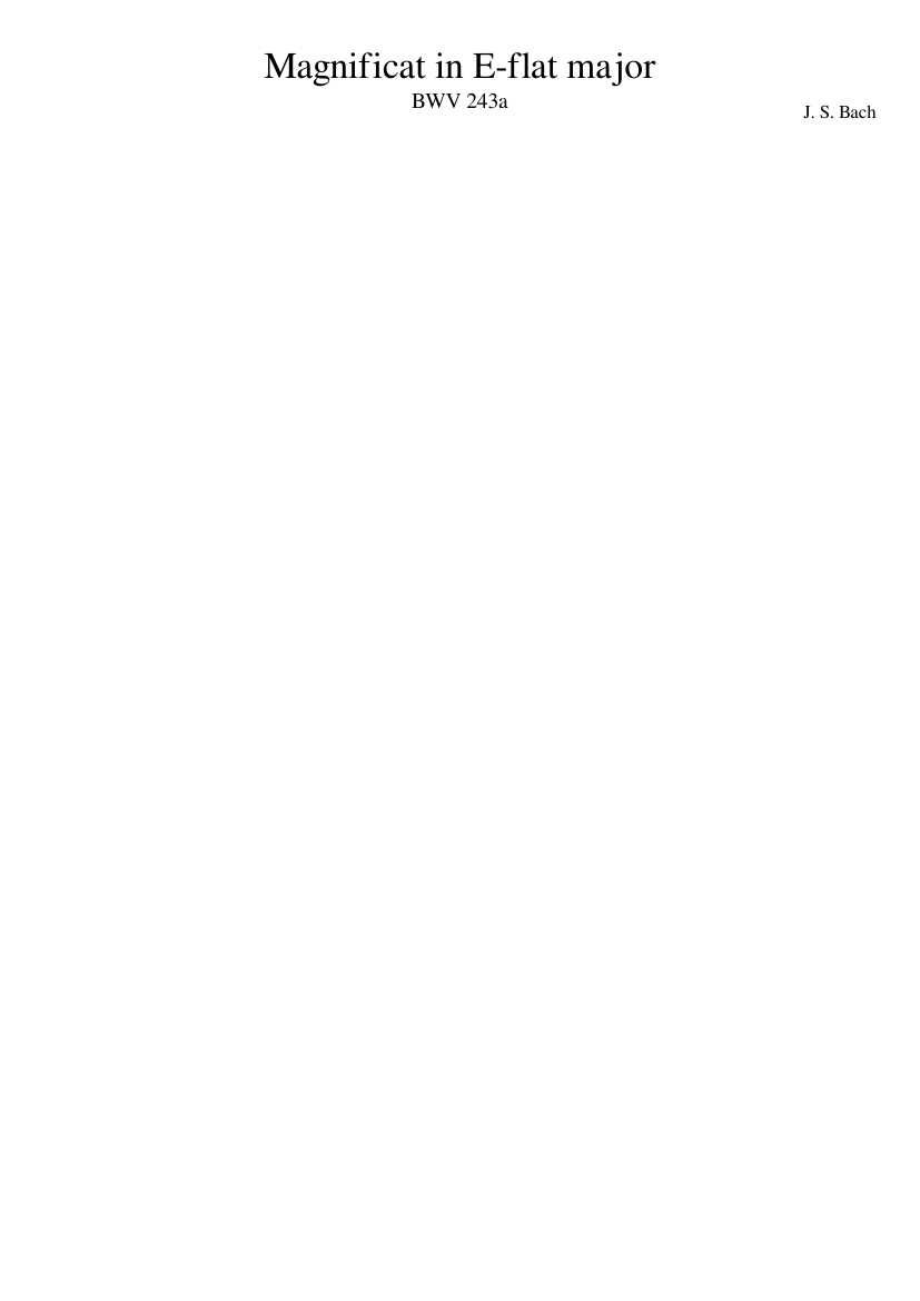 Magnificat in E-flat major BWV 243a