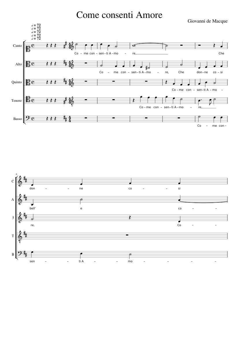 Come consenti Amore