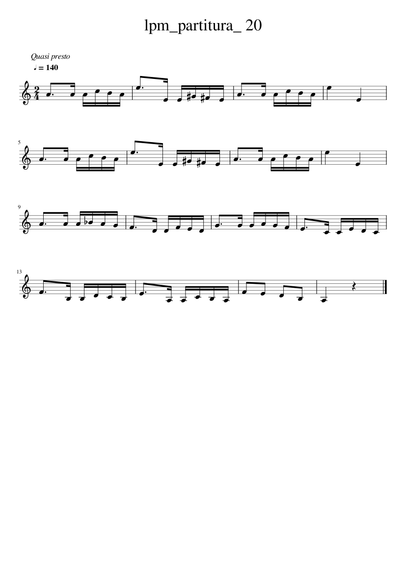 lpm partitura 20 Sheet music for Piano (Solo) Easy | Musescore.com