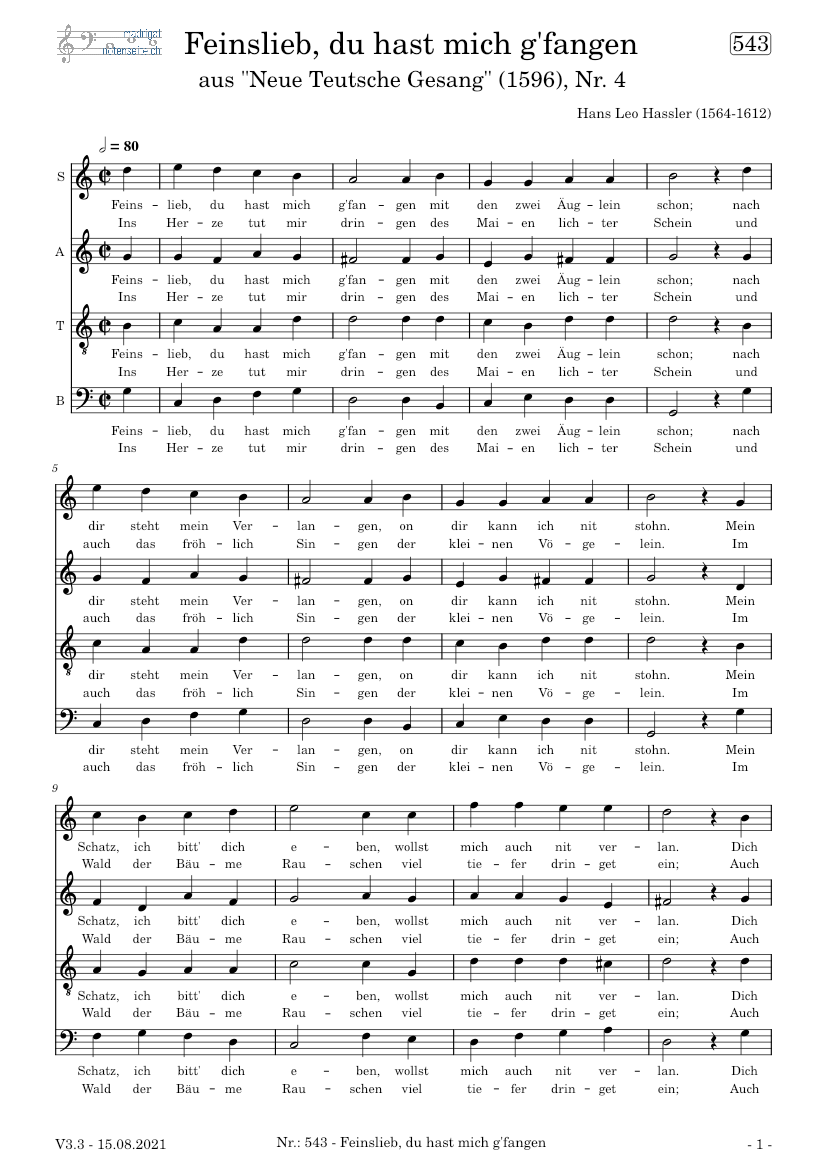 Feisnlieb du hast mich g'fangen