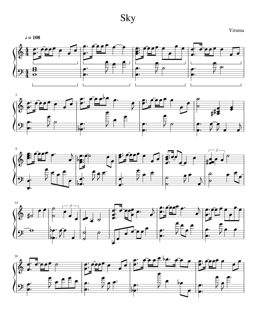 Sky Sheet Music for Piano (Solo) | MuseScore.com