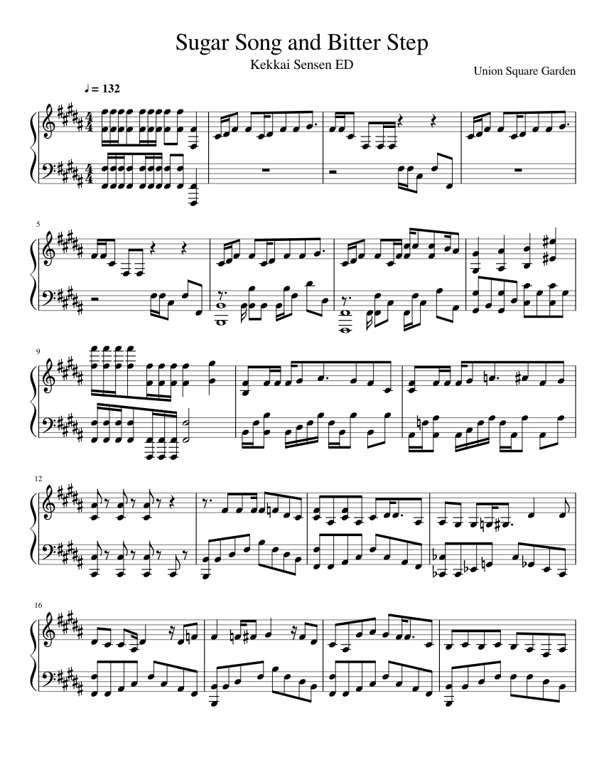 Sugar Song and Bitter Step Sheet music for Piano (Solo) | Musescore.com