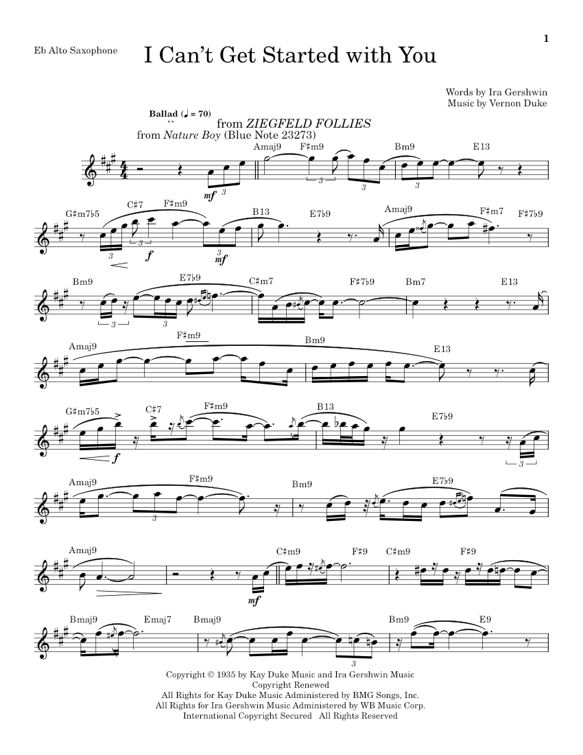Play Official version of I Can't Get Started Sheet Music by Vernon