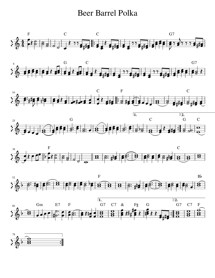 Beer Barrel Polka Sheet music for Accordion (Solo)