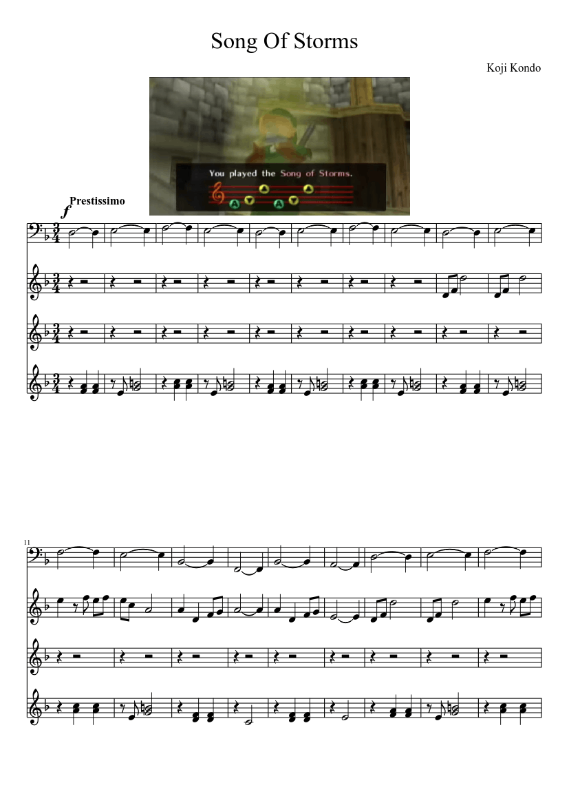 Ocarina of Time: Song of Time (Piano) Sheet music for Piano, Flute other  (Mixed Quartet)