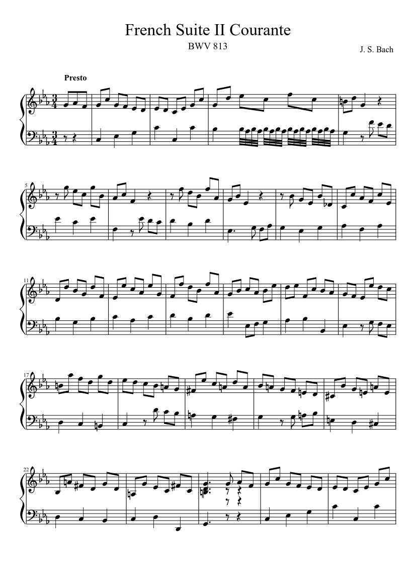 French Suite No.2 in C minor BWV 813