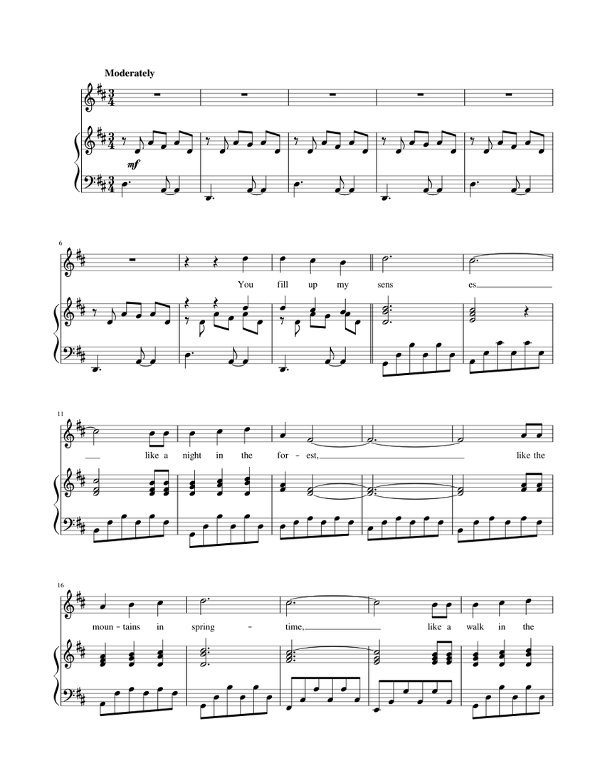 Annie's Song Sheet music for Piano, Vocals (Piano-Voice) | Musescore.com