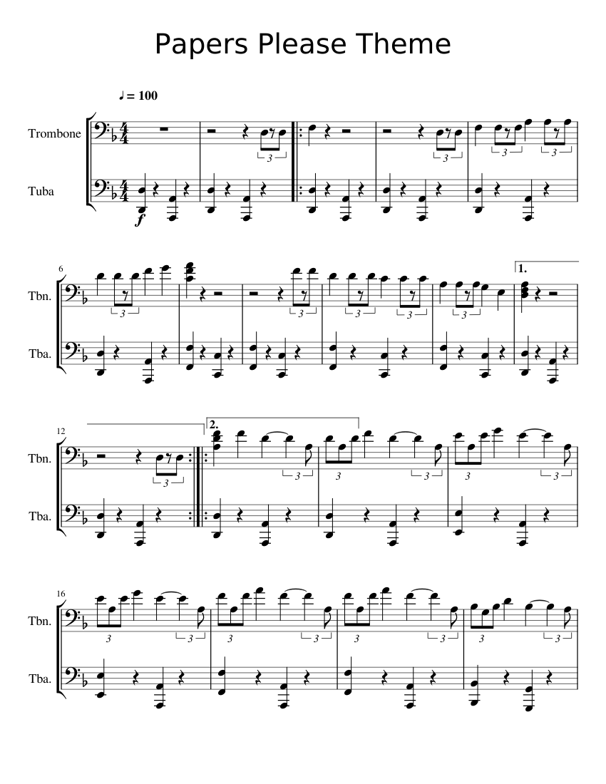 Papers, Please! Sheet music for Piano (Piano Duo)