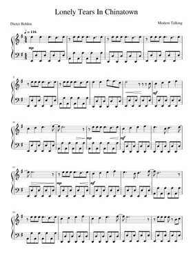 Free Lonely Tears In Chinatown By Modern Talking Sheet Music.