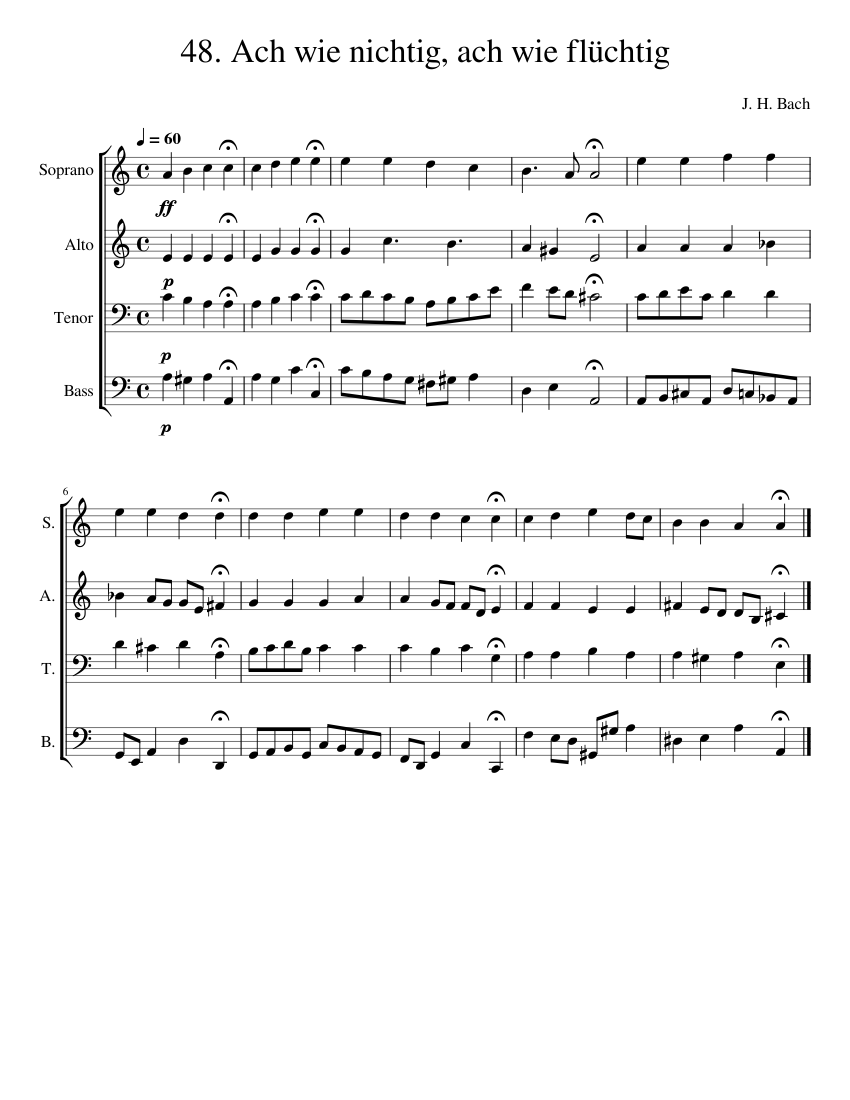 Download and print in PDF or MIDI free sheet music for Ach Wie Flüchtig, Ac...