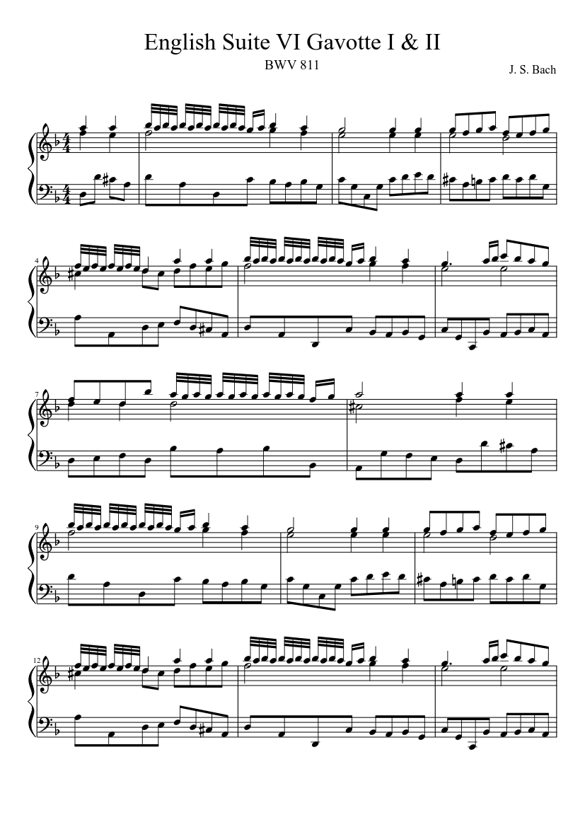 English Suite No.6 in D minor BWV 811