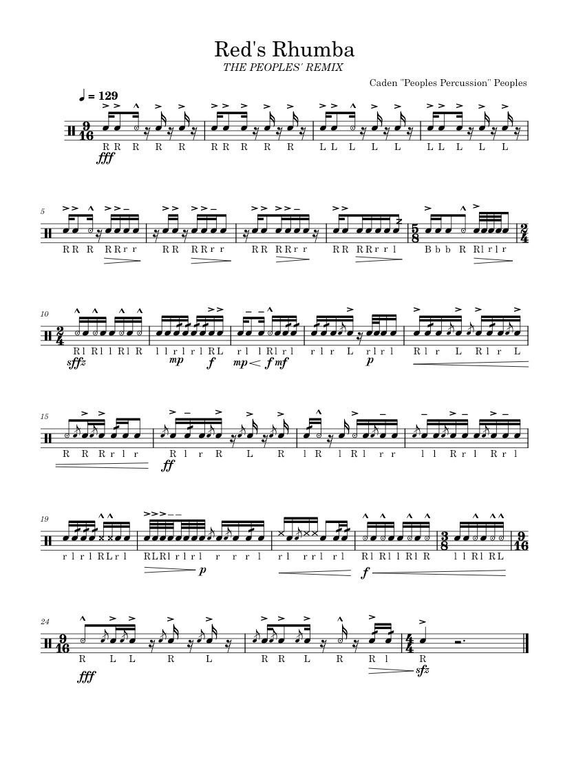 Rhumba Ritz Pattern Reds Rhumba Redux – Colin McNutt - The Peoples' REMIX Sheet Music for ...