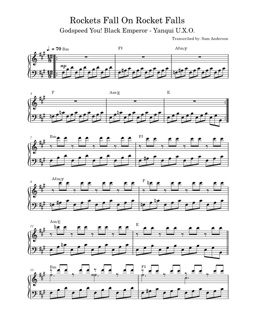 Rockets Fall on Rocket Falls Sheet music for Piano (Solo) | Musescore.com