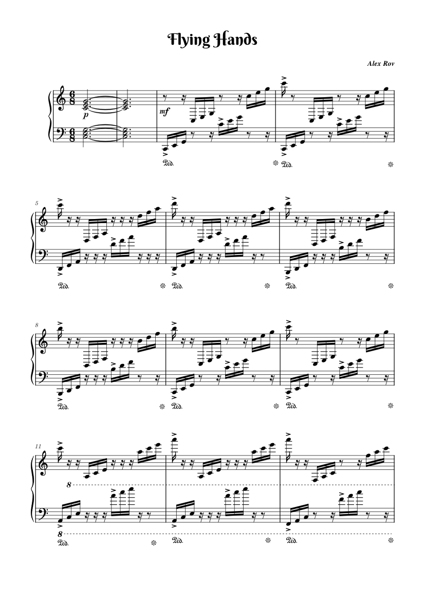 Alex Rov Alex Rov - Flying Hands Sheet music for Piano (Solo) | Musescore.com