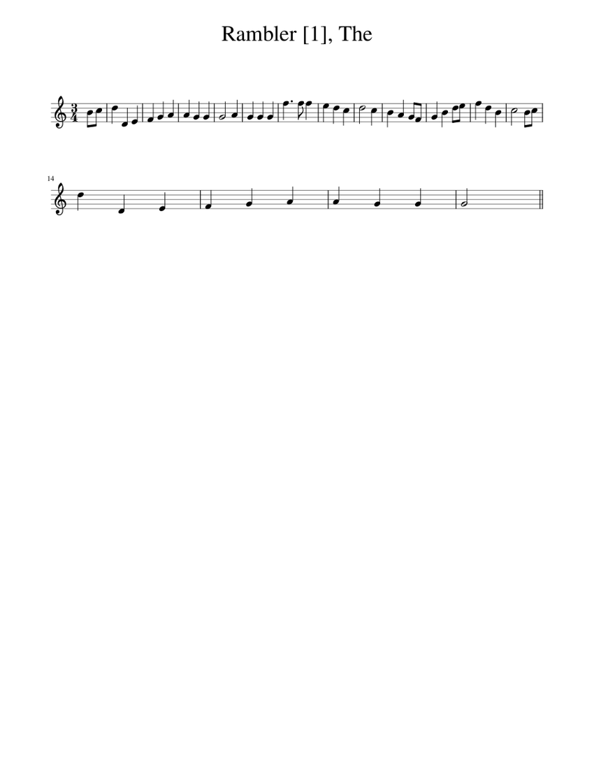 The Rambler Sheet Music For Piano Solo Musescore