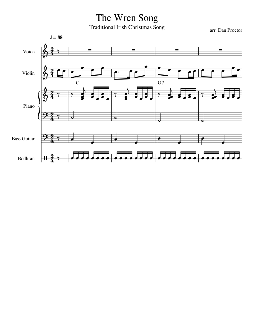 The Watcher Sheet music for Piano, Tambourine, Cello, Bass guitar & more  instruments (Mixed Quintet)