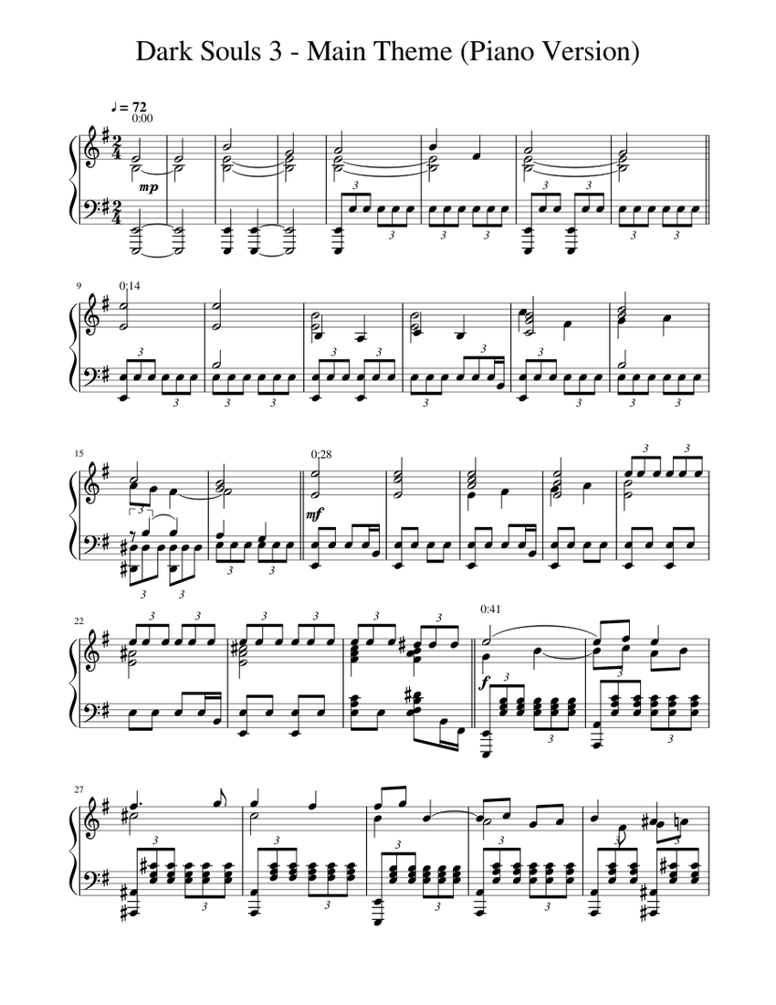 Dark Souls 3 Main Theme Piano